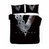 3D Style Black Duvet Cover Vikings Bed Set