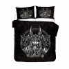 3D Style Black Duvet Cover Vikings Bed Set