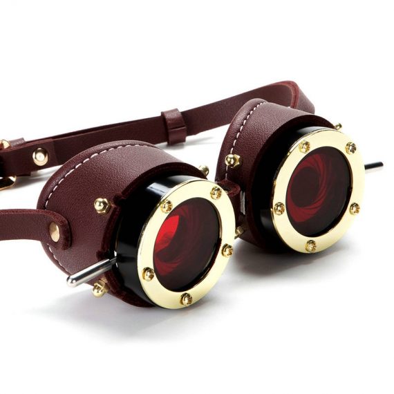 Steampunk PU Metal Blindfold Goggles