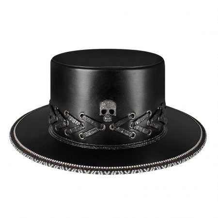Halloween Steampunk Black Skeleton Jazz Hat