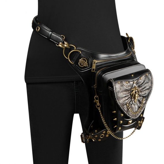 Halloween Golden Skull Steampunk Retro Waist Bag