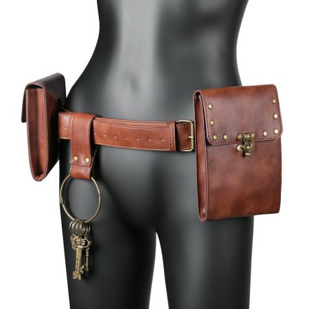 Halloween Steampunk PU Brown Retro Thigh Messenger Bag