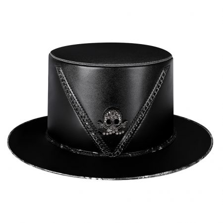 Halloween Steampunk Skeleton Black Gentleman Cap
