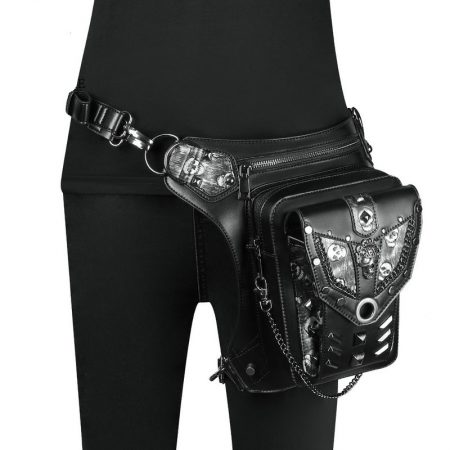 Halloween Metal Skull Steampunk Retro Waist Bag