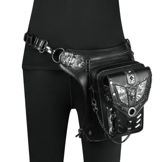 Halloween Metal Skull Steampunk Retro Waist Bag