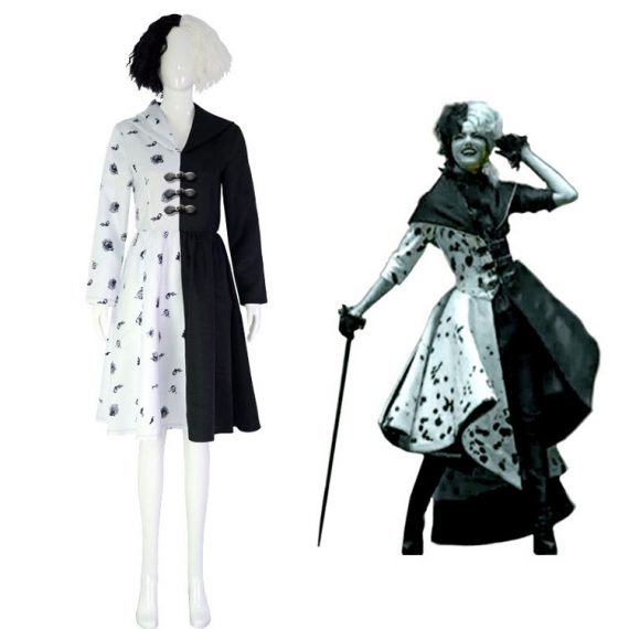 Cruella De Vil Costume 101 Dalmatians Cosplay Coat - MYanimec