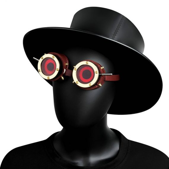 Steampunk PU Metal Blindfold Goggles