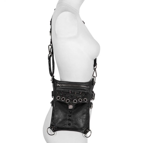 Halloween Black PU Steampunk Retro Waist Bag
