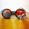 Steampunk PU Metal Red Blindfold Goggles