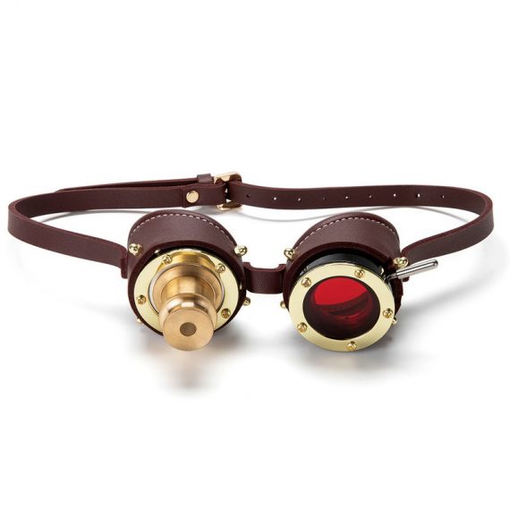 Steampunk PU Red Blindfold Goggles