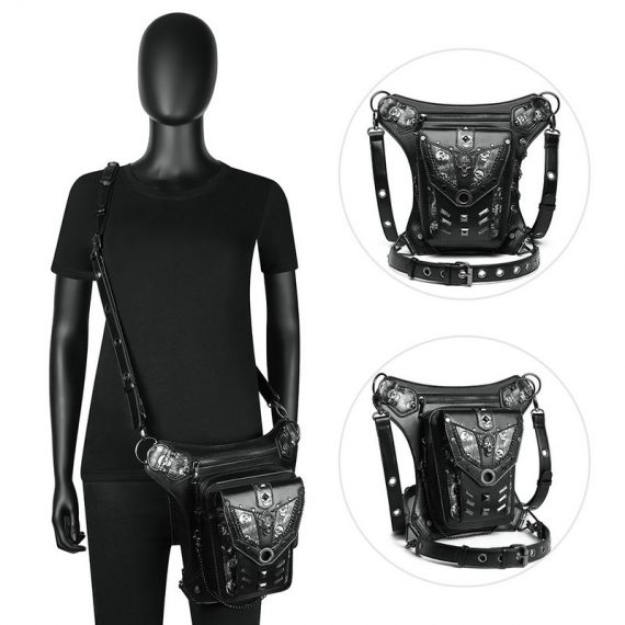 Halloween Metal Skull Steampunk Retro Waist Bag