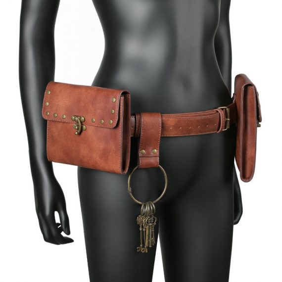 Halloween Steampunk PU Brown Retro Thigh Messenger Bag