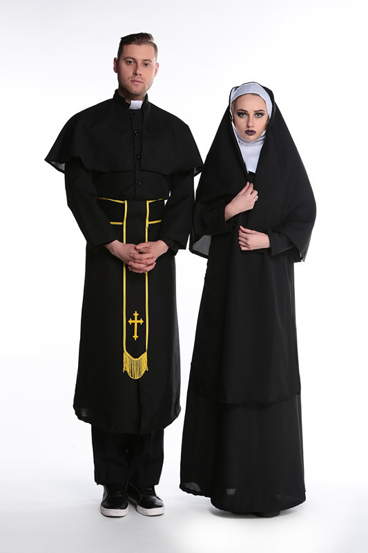 Adult Nun And Priest Halloween Costume