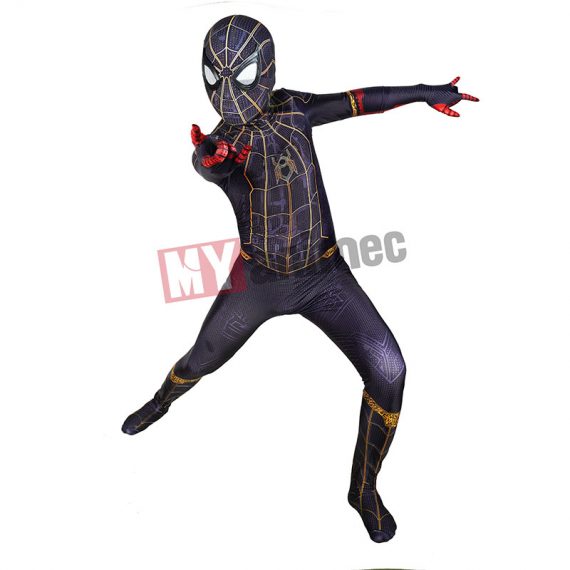 Kids Spider-Man: No Way Home Costume Black & Gold Suit
