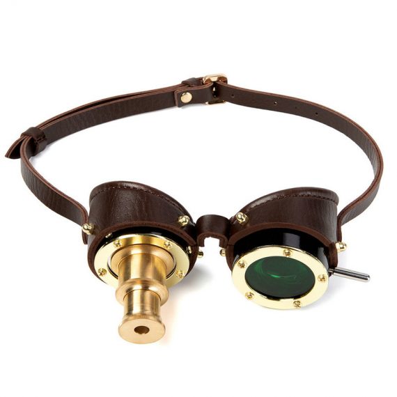 Steampunk PU Green Goggles Blindfold
