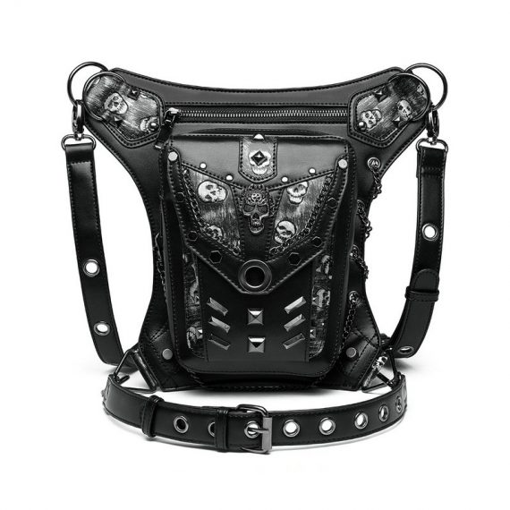 Halloween Metal Skull Steampunk Retro Waist Bag