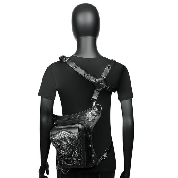 Halloween Silver Skull Steampunk Retro Waist Bag