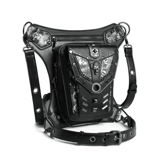 Halloween Metal Skull Steampunk Retro Waist Bag