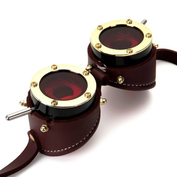 Steampunk PU Metal Blindfold Goggles