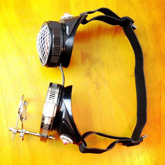 Steampunk PU Metal Red Blindfold Goggles