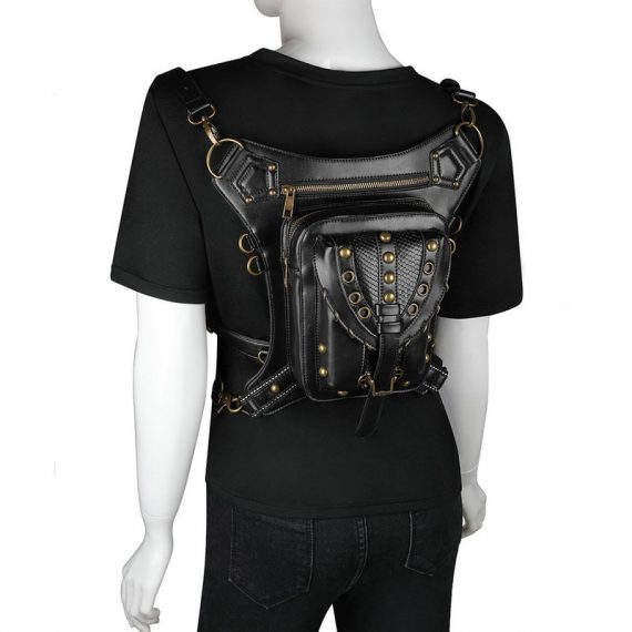 Steampunk Retro Black Waist Thigh Bag Satchel