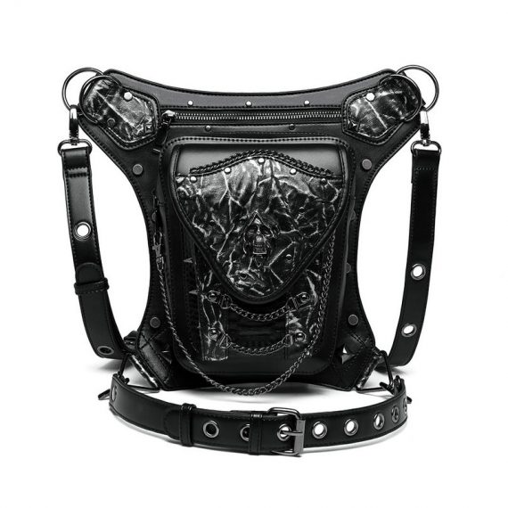 Halloween Silver Skull Steampunk Retro Waist Bag