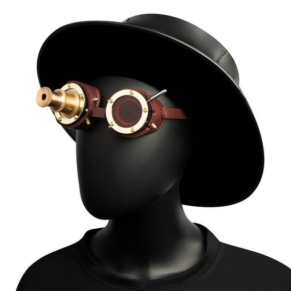 Steampunk PU Red Blindfold Goggles