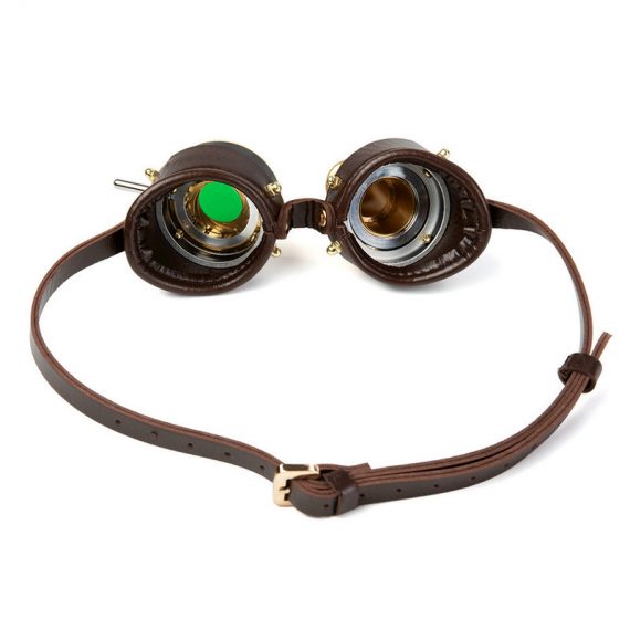Steampunk PU Green Goggles Blindfold