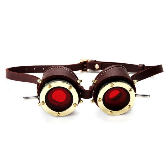 Steampunk PU Metal Blindfold Goggles