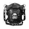 Silver Metal Skull Steampunk Waist Bag