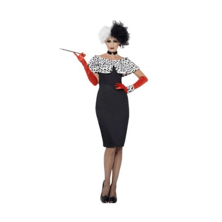 Cruella De Vil Costume 101 Dalmatians Cosplay Dress