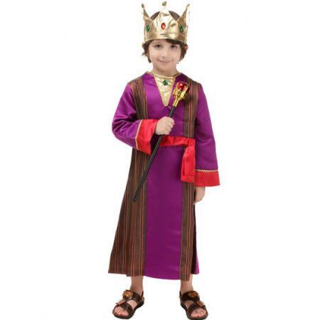 Boys King Costume Halloween Purple Outfit