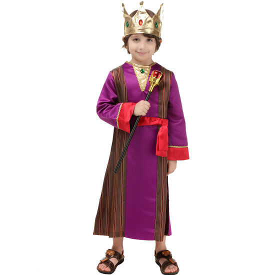 Boys King Costume Halloween Purple Outfit