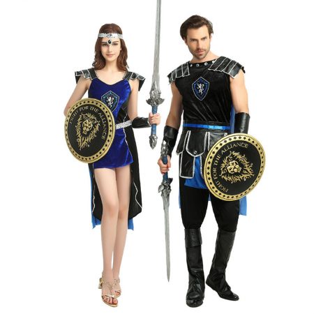 Halloween Roman Soldier Costume Couple Outfits