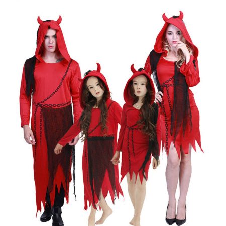 Family Halloween Costume Adult Kids Demon Cosplay Bodysuit
