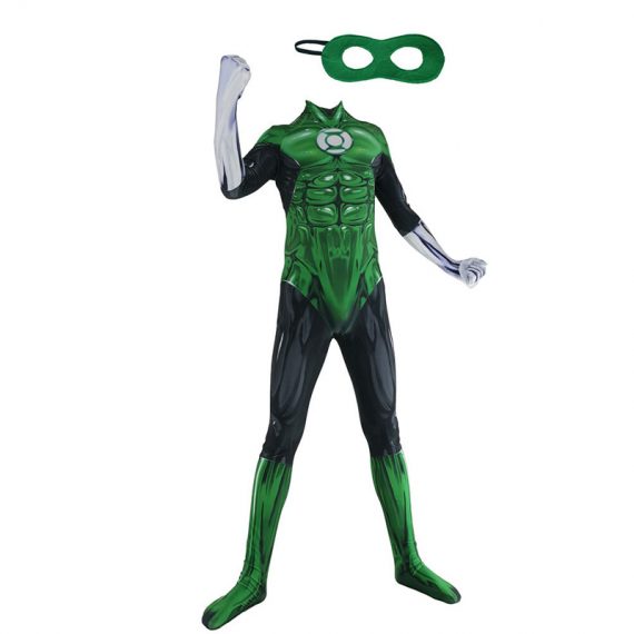 Adult Kids Green Lantern Costume Halloween Superhero Jumpsuit
