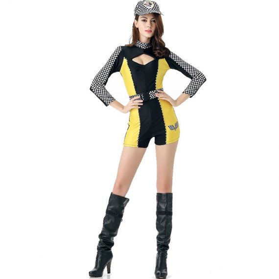 Adult Halloween Racer Cheerleader Costume For Women