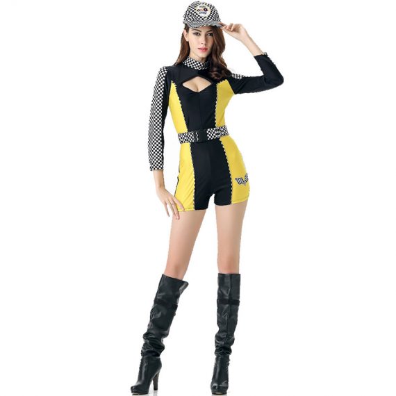 Adult Halloween Racer Cheerleader Costume For Women
