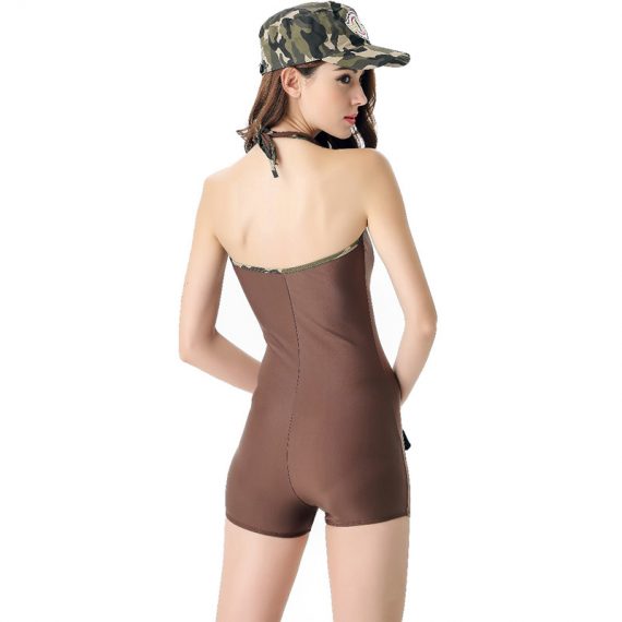 Adult Camouflage Jumpsuit Female Pilot Costume