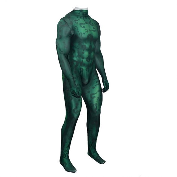 Halloween Adult Kids Jumpsuit Riddler Costume