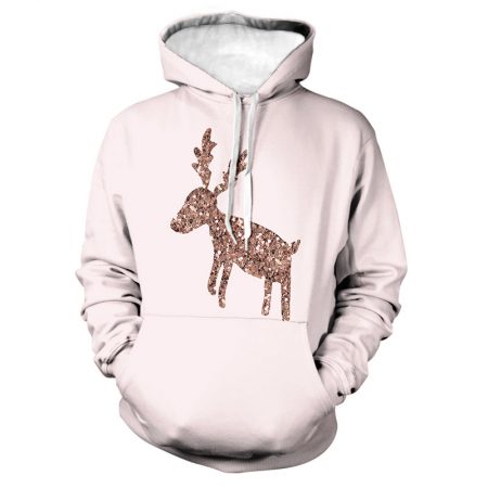Christmas Deer Pullover Long Sleeve Hoodie