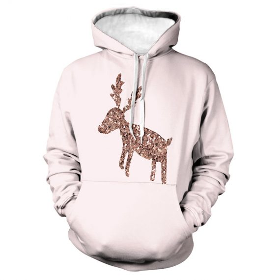 Christmas Deer Pullover Long Sleeve Hoodie