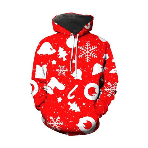 Adult Red Happy Christmas Hoodie