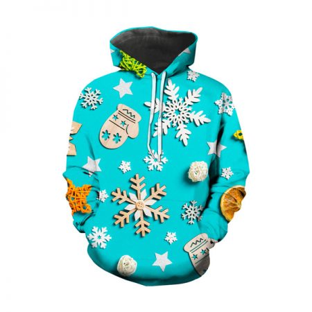 Blue Christmas Snowflake Hoodie
