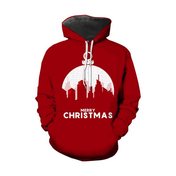 Adult Red Merry Christmas Hoodie