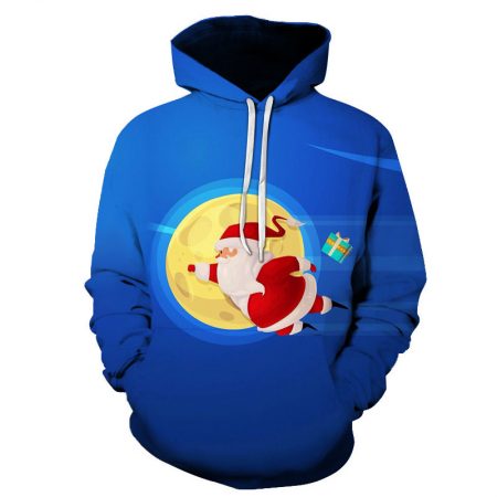 Adult Flying Santa Clause Christmas Hoodie