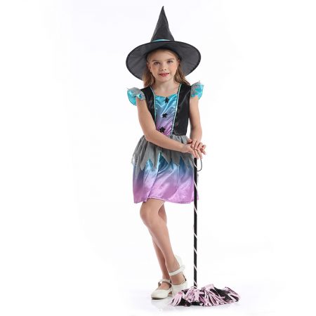 Kids Colorful Witch Costume Girls Dress