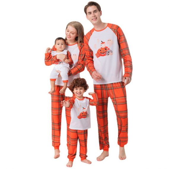 Orange Family Matching Halloween Pumpkin Pajamas