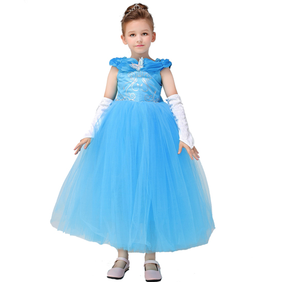 Girls Enchanting Blue Princess Costume - MYanimec