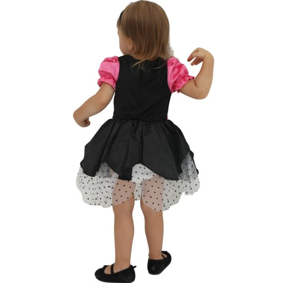 Girl’s Black And Red Skeleton Skull Costume
